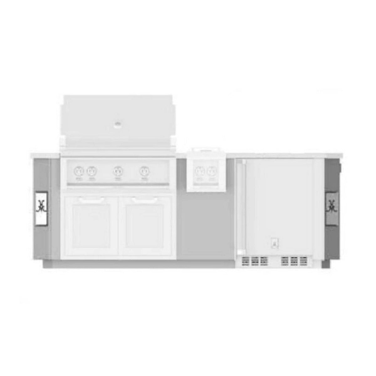 Hestan 8' Outdoor Living Suite with Side Burners (No Countertop)