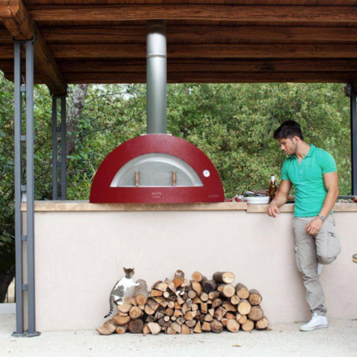 Alfa Allegro 39&quot; Outdoor Countertop Wood-Fired Pizza Oven - Culinary Hardware