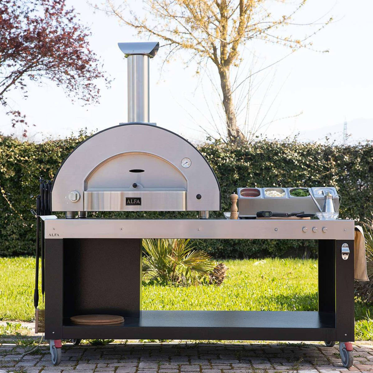 Alfa Classico 4 Pizze Gas-Fired Pizza Oven In Ardesia Grey - FXCL-4P-MGRA-U - Culinary Hardware