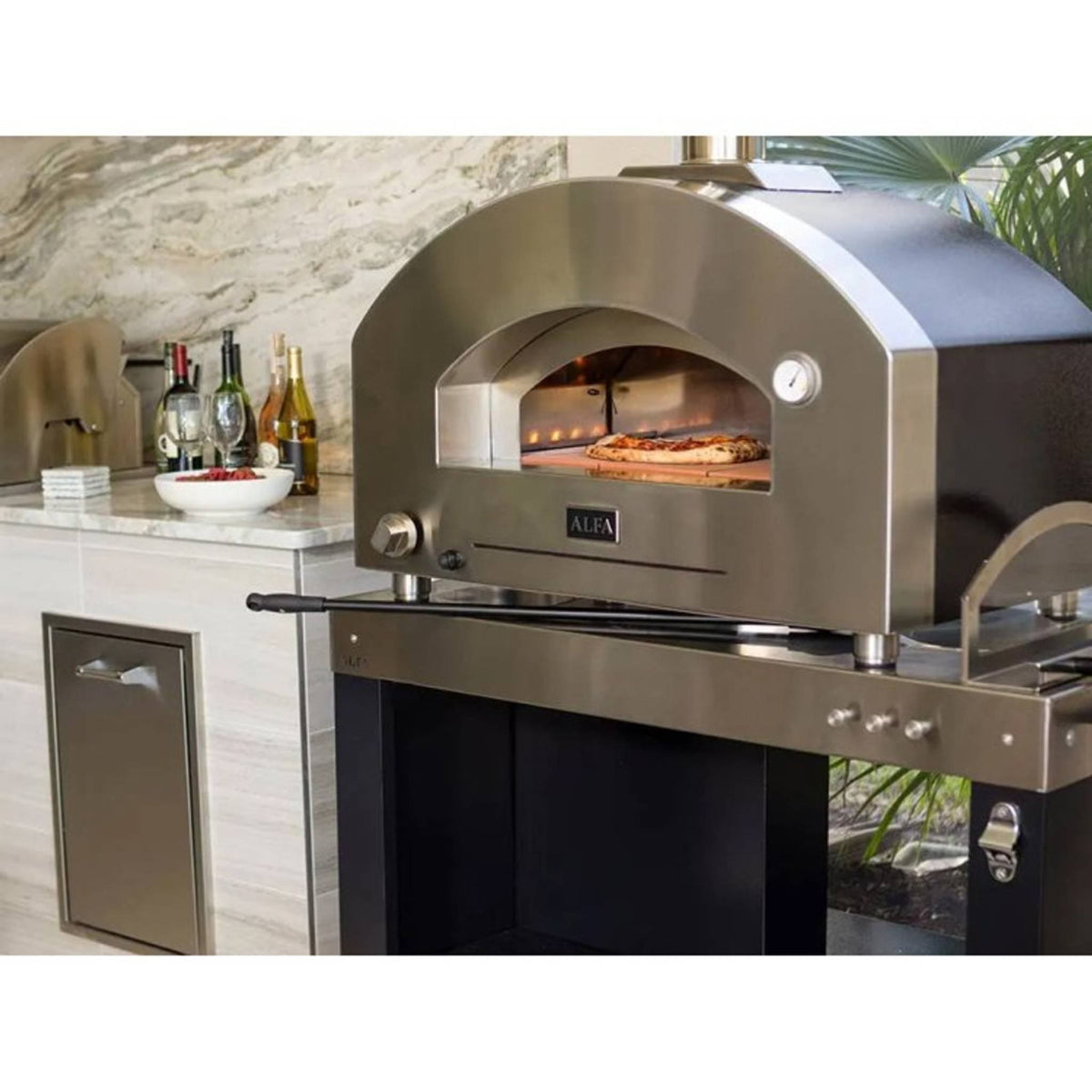 Alfa Futuro 2 Pizze Hybrid 40&quot; Countertop Gas Pizza Oven - FXFT-2P-MSB-U - Culinary Hardware