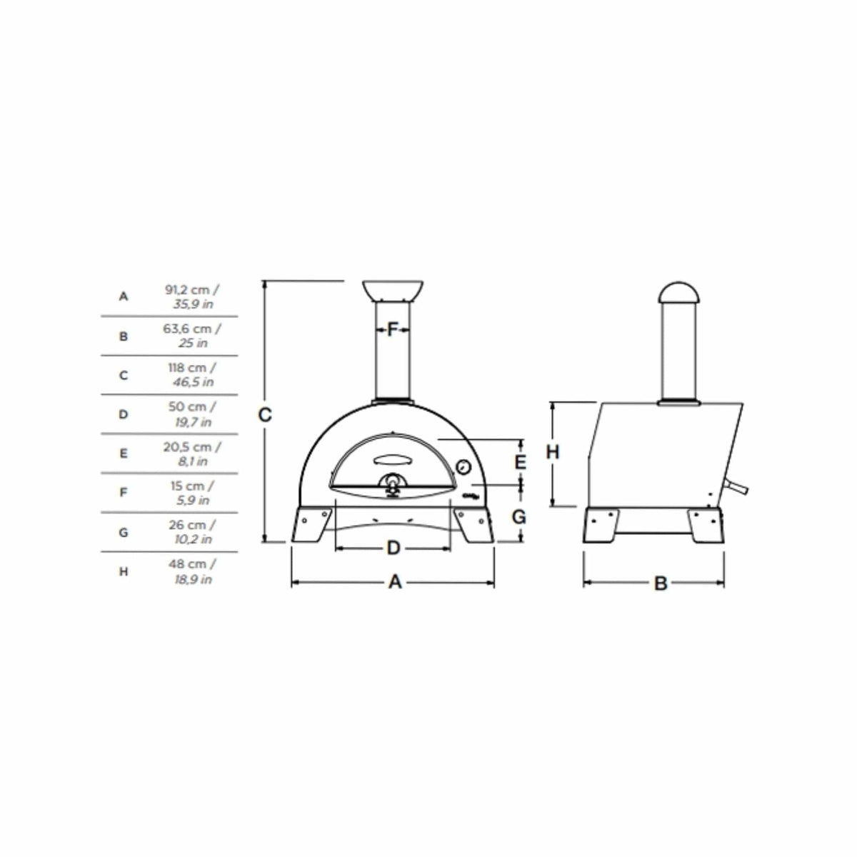 Alfa Ciao M 27&quot; Countertop Wood-Fired Pizza Oven - Culinary Hardware