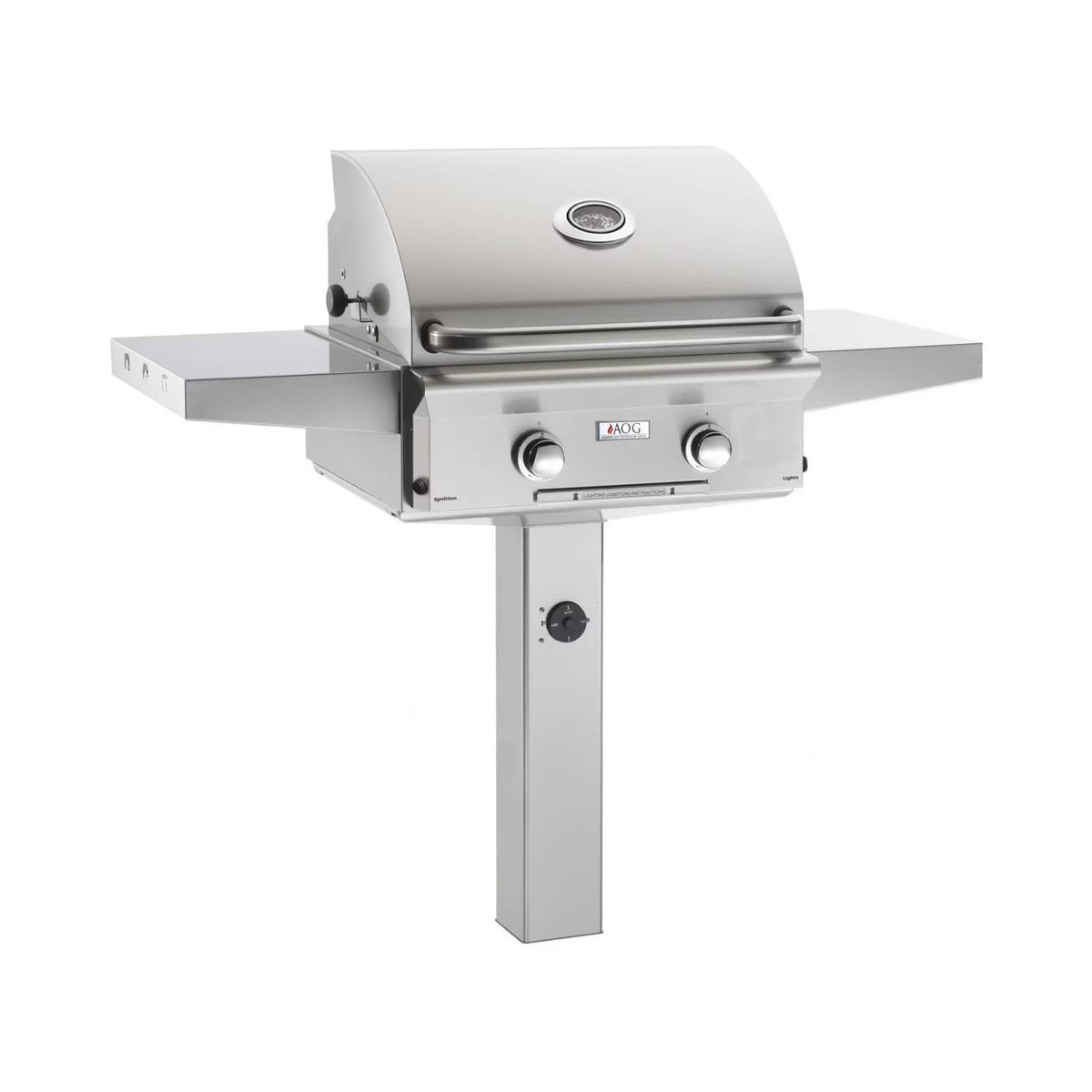 AOG L-Series 24&quot; 2-Burner Freestanding In Ground Post Natural Gas Grill On With Rotisserie - Culinary Hardware