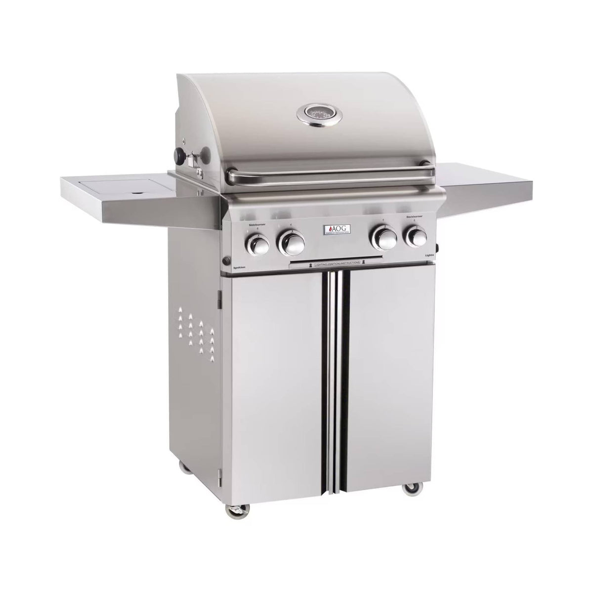 AOG L-Series 24&quot; 2-Burner Propane Gas Grill with Rotisserie &amp; Single Side Burner - Culinary Hardware