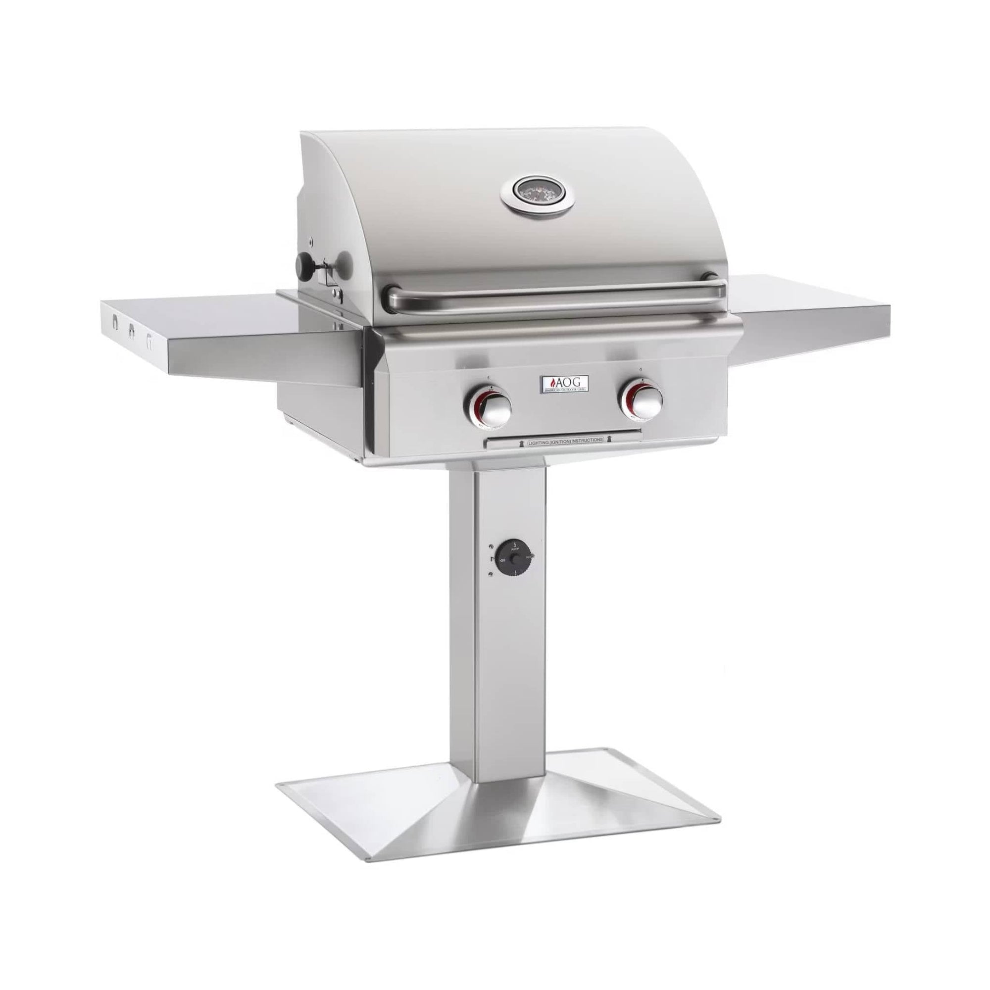AOG T-Series 24" 2-Burner Freestanding On Pedestal Natural Gas Grill On With Rotisserie - Culinary Hardware