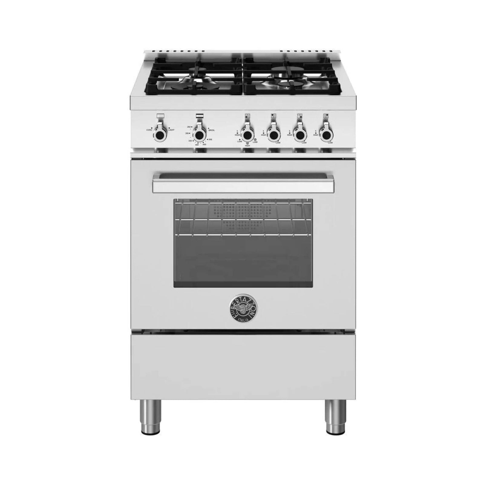 Bertazzoni 24" Professional Series Freestanding Gas Range with 4 Sealed Burners - Culinary Hardware