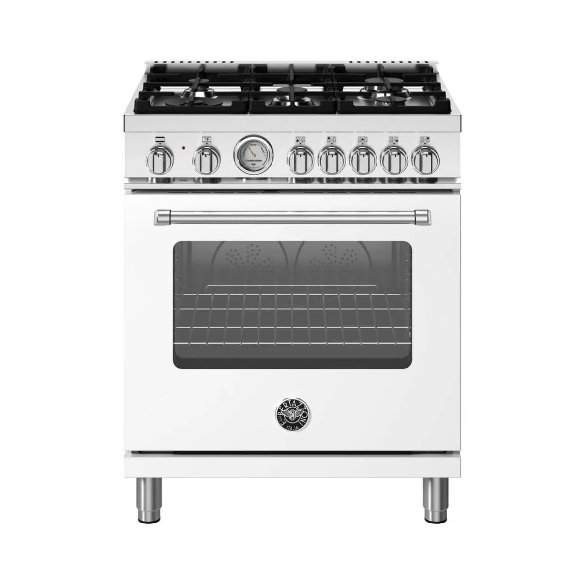 Bertazzoni 30&quot; Master Series Freestanding Dual Fuel Range with 5 Sealed Burners - Culinary Hardware