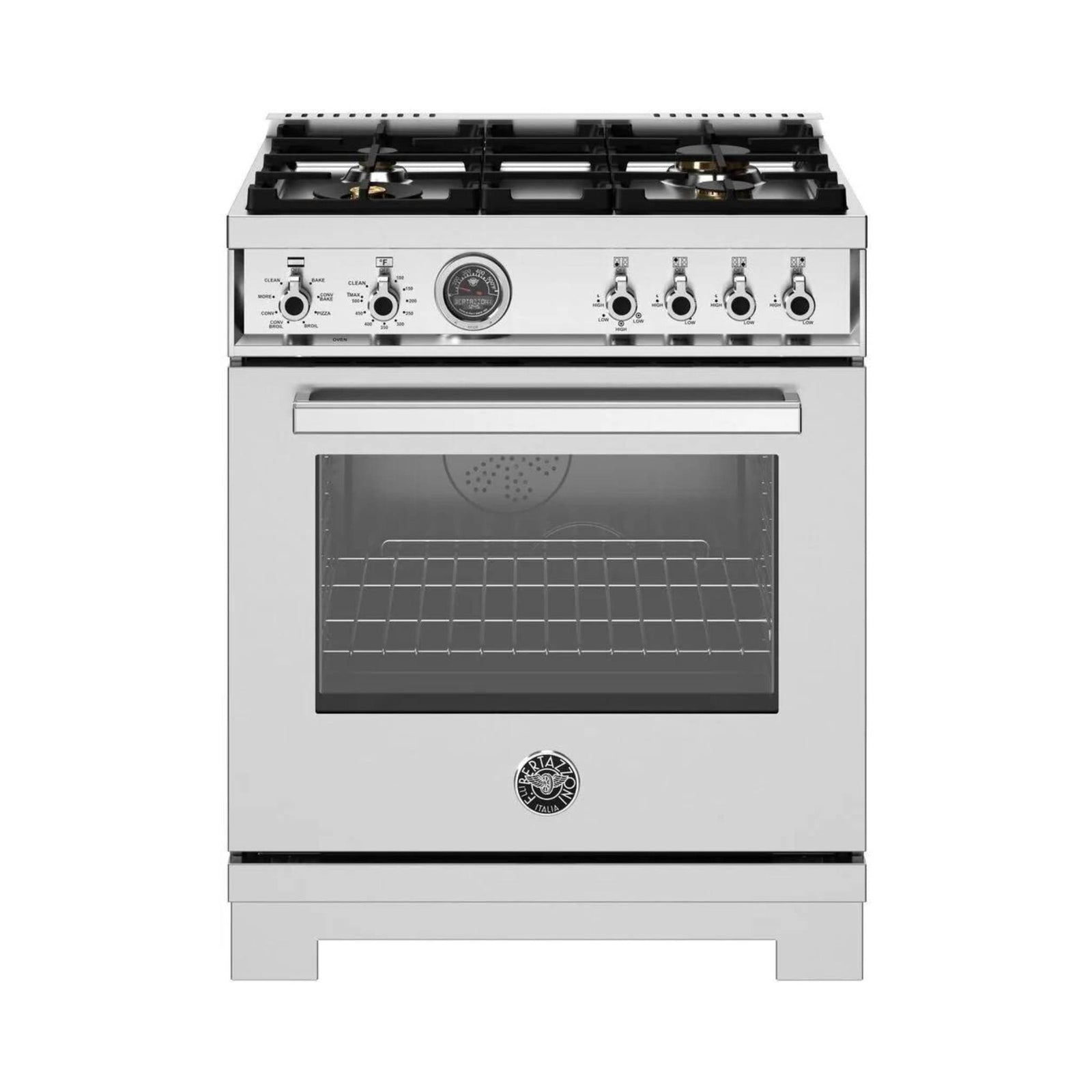 Bertazzoni 30" Professional Series Freestanding Dual Fuel Range with 4 Sealed Burners - Culinary Hardware
