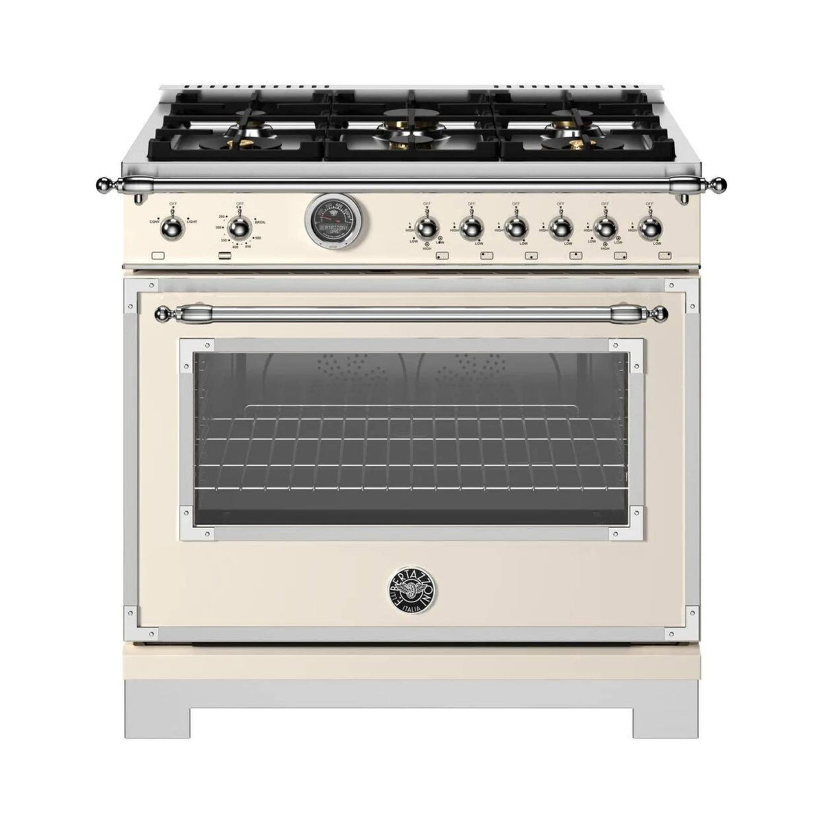 Bertazzoni 36&quot; Heritage Series Freestanding Gas Range with 6 Sealed Burners - Culinary Hardware