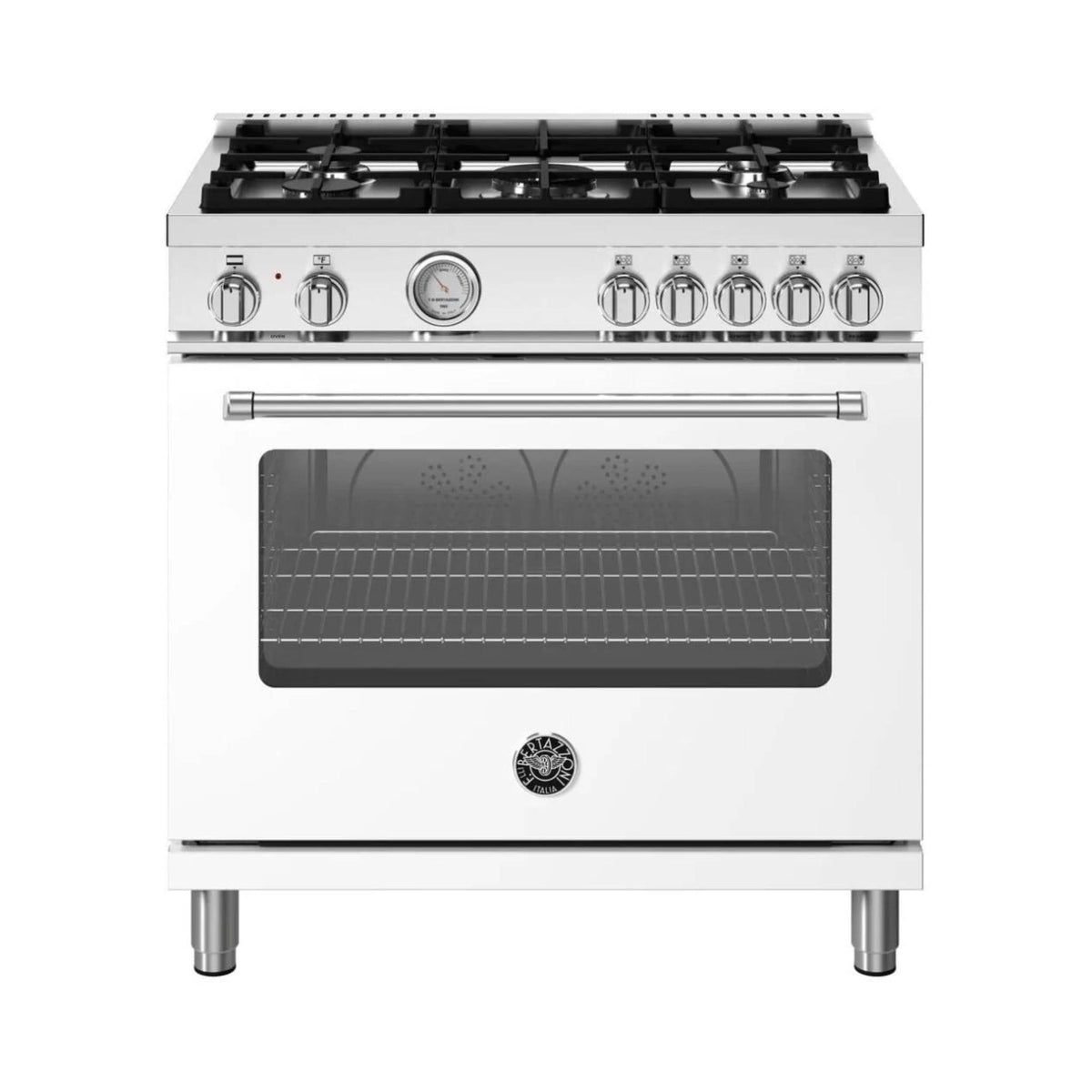 Bertazzoni 36&quot; Master Series Freestanding Dual Fuel Range with 5 Sealed Burners - Culinary Hardware