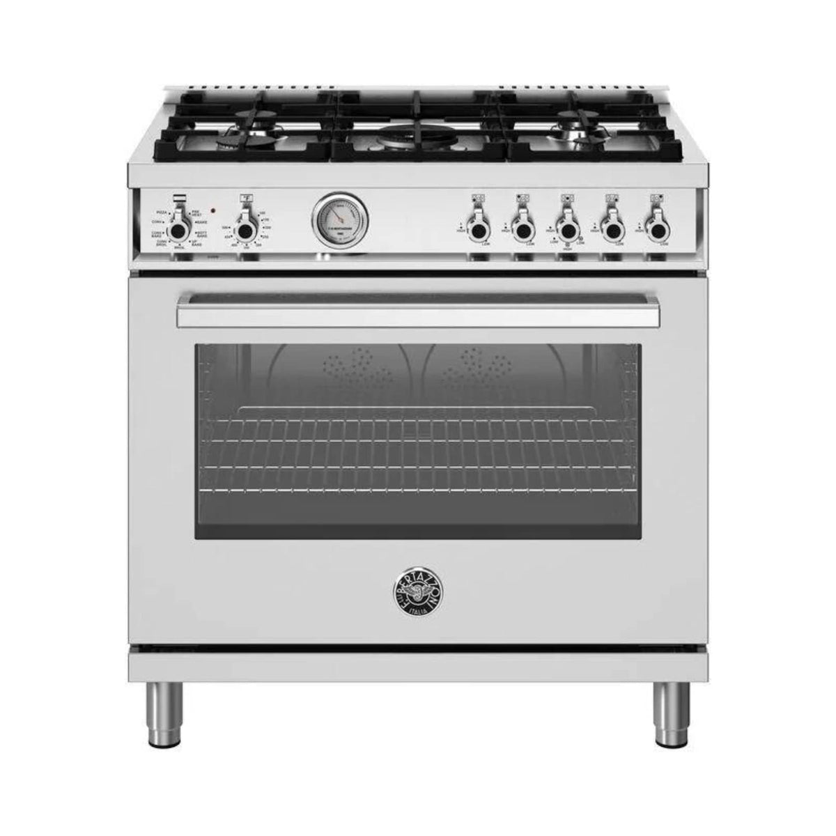 Bertazzoni 36&quot; Professional Series Freestanding Dual Fuel Range with 5 Sealed Burners - Culinary Hardware