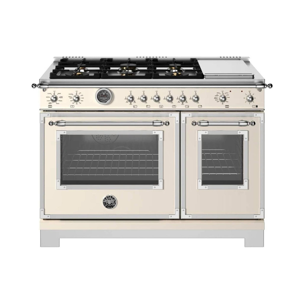 Bertazzoni 48&quot; Heritage Series Freestanding Dual Fuel Range with 6 Sealed Burners with Griddle
