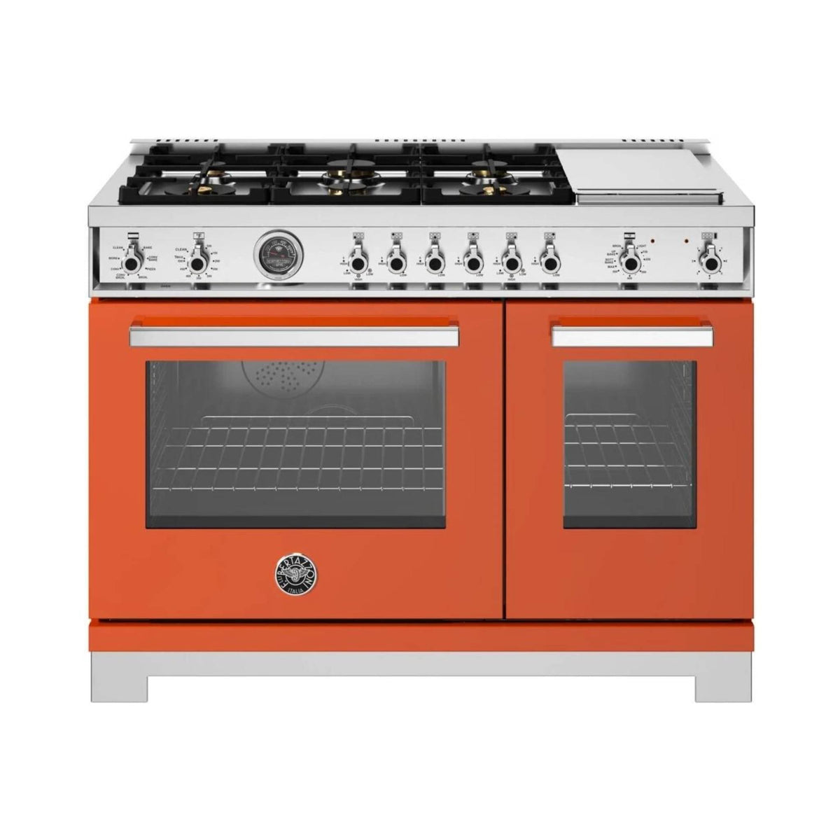 Bertazzoni 48&quot; Professional Series Freestanding Dual Fuel Range with 6 Sealed Burners with Griddle