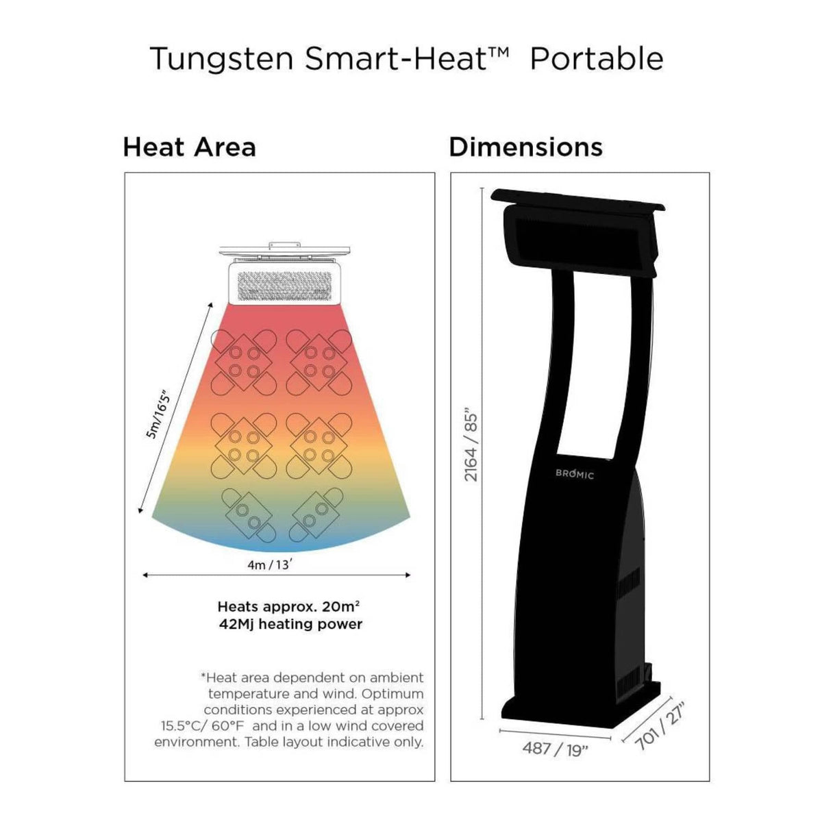 Bromic Tungsten Smart-Heat™ Portable Outdoor Heater