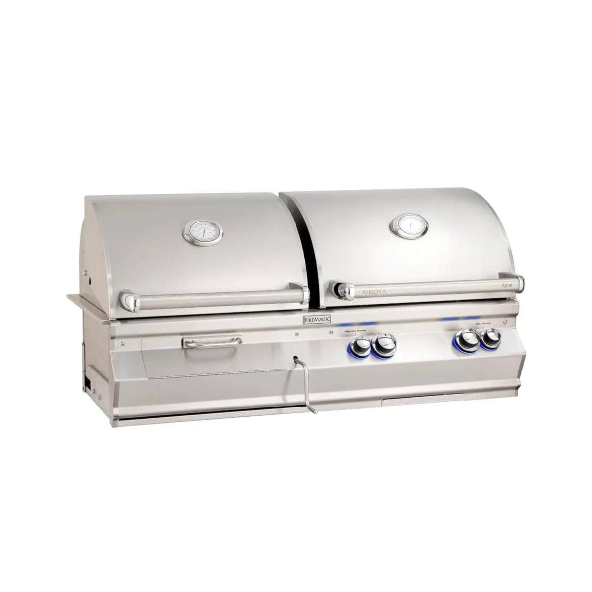 Fire Magic Aurora 46&quot; Built-In Gas &amp; Charcoal Combo Grill with Analog Thermometers