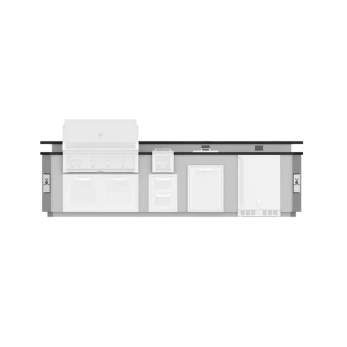 Hestan 12&#39; Outdoor Living Suites with Side Burner and Bar (Custom Countertop)