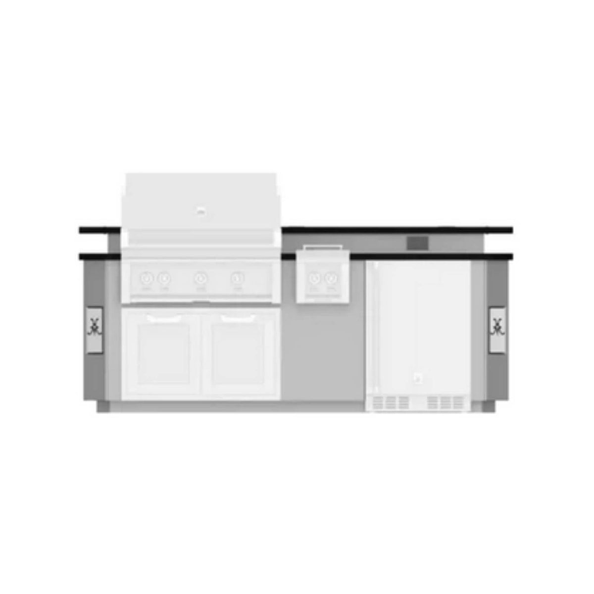 Hestan 8&#39; Outdoor Living Suite with Side Burner and Bar (Custom Countertop)