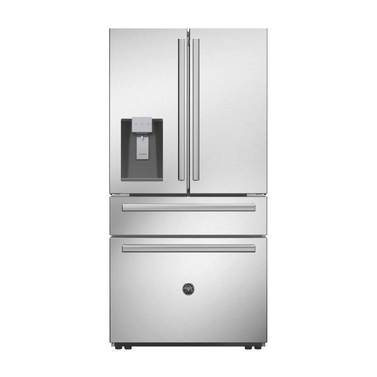Bertazzoni 36&quot; Counter Depth French Door Refrigerator; Ice &amp; Water Disp thru Door; Quattro Temp Zone Drawer - Culinary Hardware