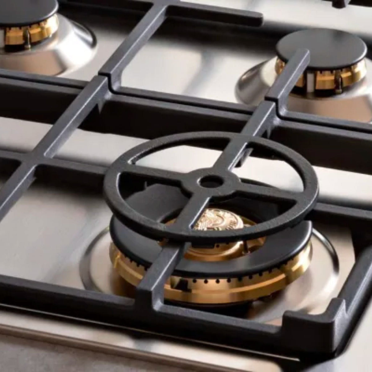 Bertazzoni 36&quot; Master Series Drop-in Gas Cooktop 6 Brass Burners - Culinary Hardware