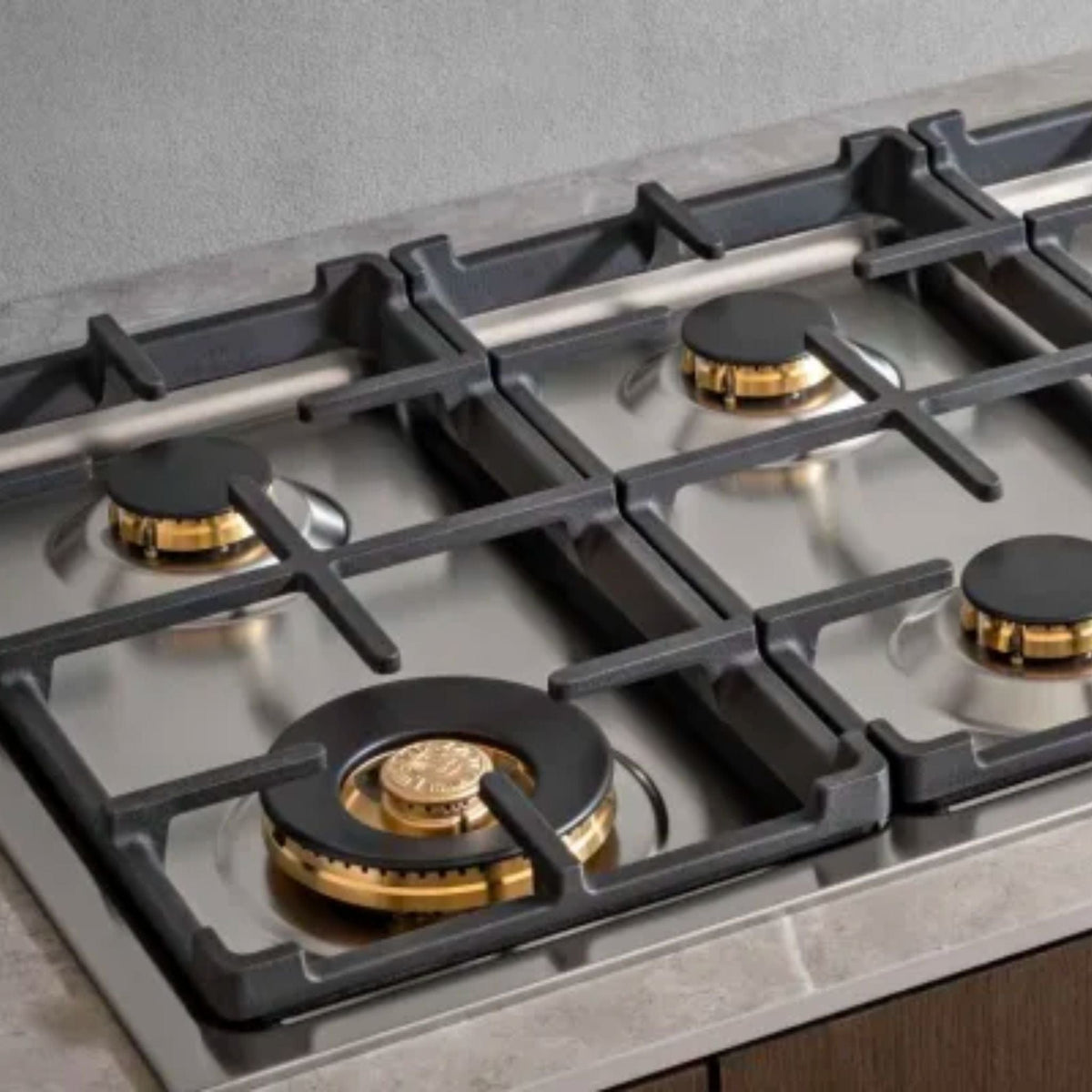 Bertazzoni 36&quot; Pro Series Drop-In Gas Cooktop 6 Brass Burners - Culinary Hardware
