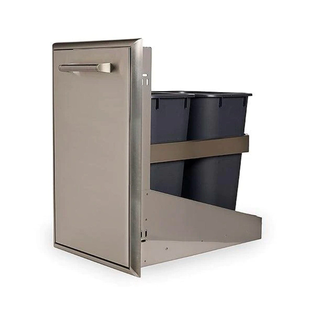 Coyote Stainless Steel Pull Out Trash &amp; Recycle Combo With 2 13 gal. Bins