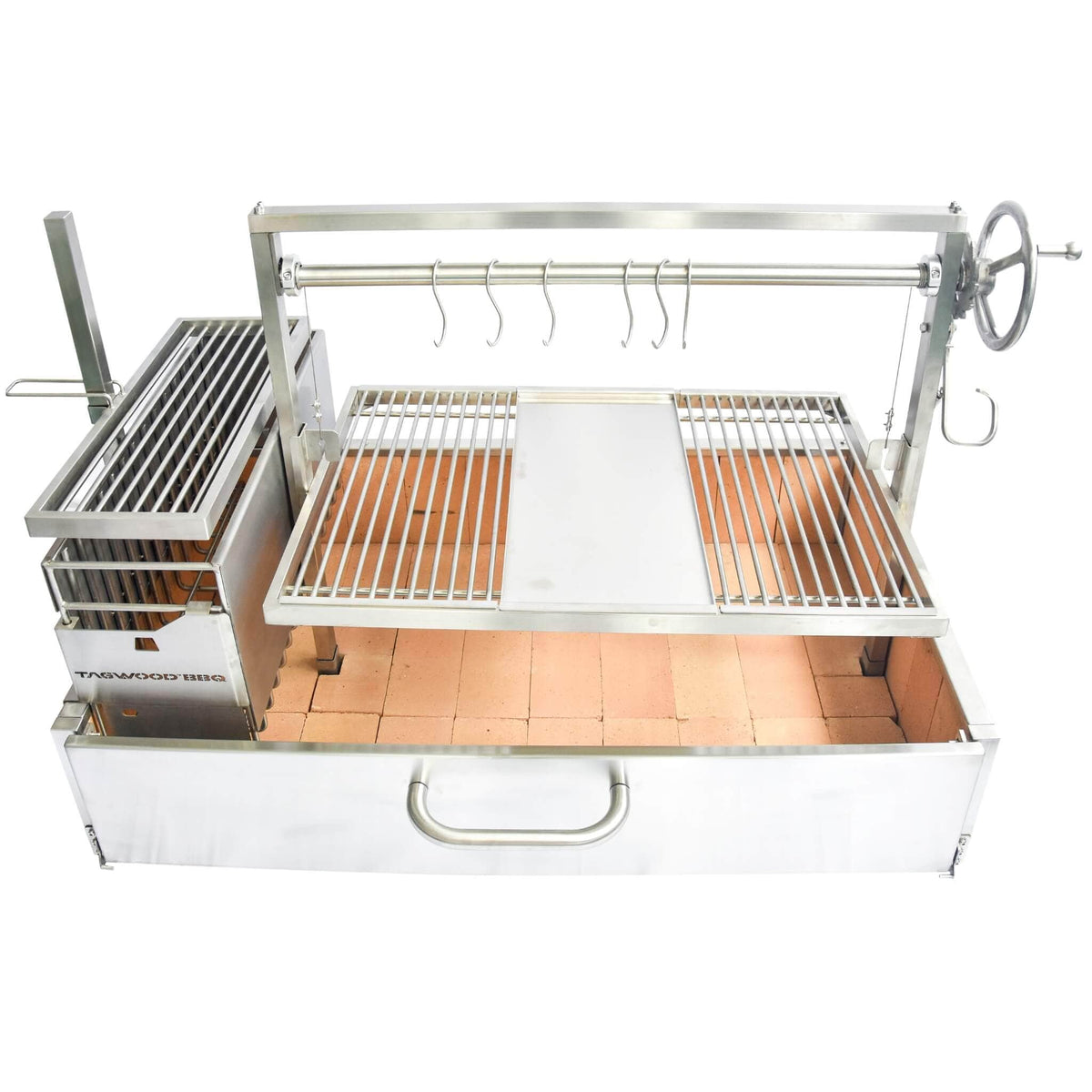Tagwood BBQ XL Built-In Santa Maria Argentine Wood Fire &amp; Charcoal Gaucho Grill OPEN FIRE COOKING